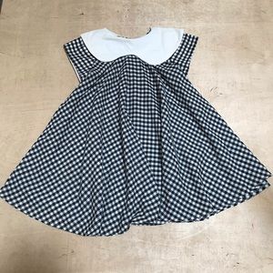 Vintage Plaid Little Star Black White Dress Kids Size 5